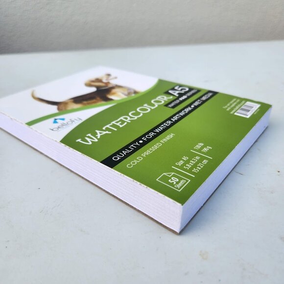 NEW 50 Sheets Watercolor Paper Pad 130 lb /190 GSM 8.3" x 5.8" Cold Press Paper - Picture 2 of 9